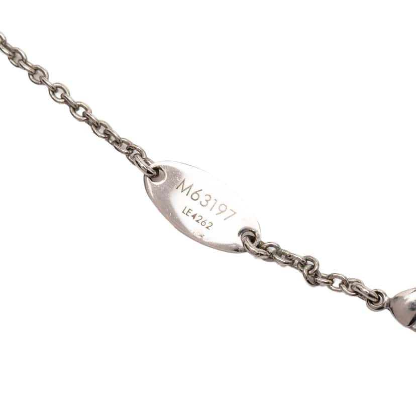 Louis Vuitton Brass Essential V Supple Necklace Silver Metal Very good condition - Box View