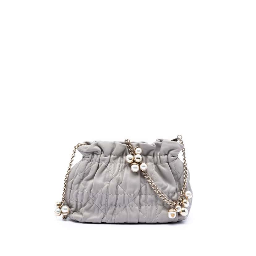 Dior Mini Lambskin Cannage Gaufre Delices Bag Beige Leather Very good condition - Front View
