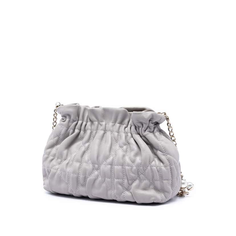 Dior Mini Lambskin Cannage Gaufre Delices Bag Beige Leather Very good condition - Back View