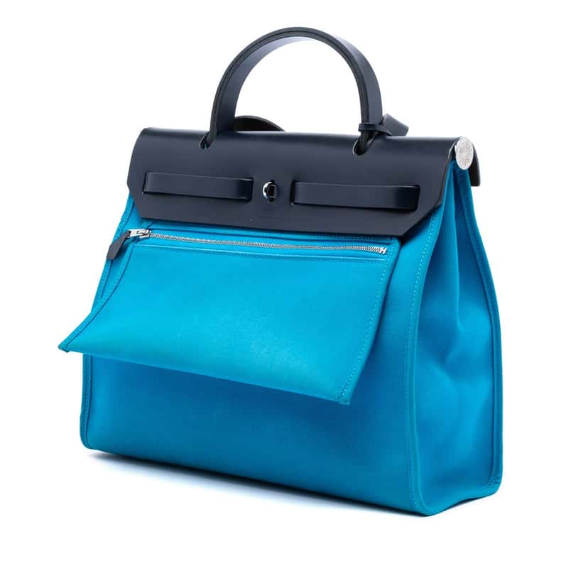 Hermès Toile Herbag Zip 31 Blue Very good condition - Back View