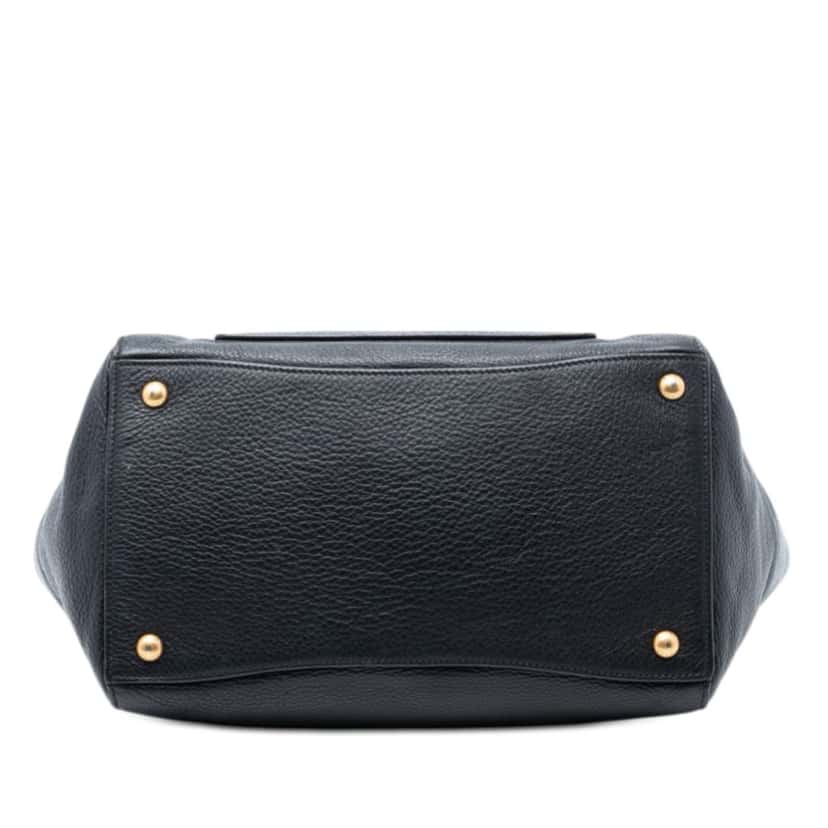 Prada Vitello Daino Front Pocket Open Convertible Tote Black Leather Very good condition - Inside View