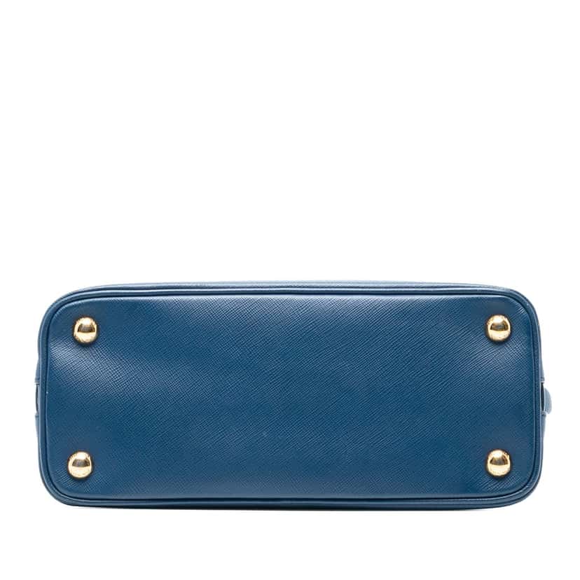 Prada Small Saffiano Lux Promenade Satchel Blue Leather Very good condition - Inside View