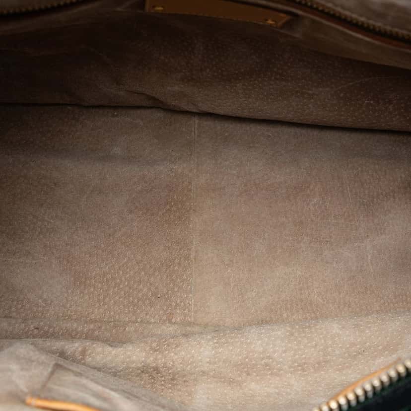 Prada Canvas Canapa Righe Striped Satchel Green Very good condition - Model View