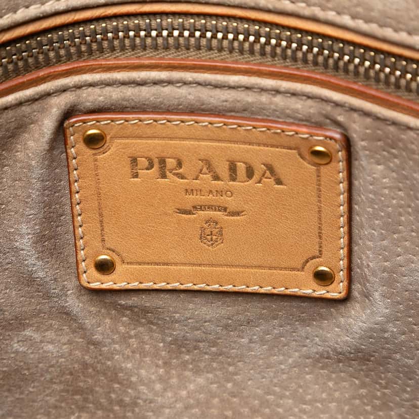 Prada Canvas Canapa Righe Striped Satchel Green Very good condition - Box View