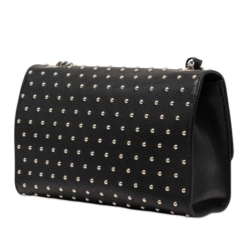Gucci Medium Studded Leather Miss Bamboo Crossbody Black Leather Very good condition - Back View