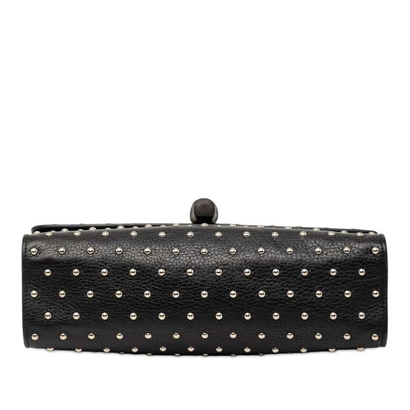 Gucci Medium Studded Leather Miss Bamboo Crossbody Black Leather Very good condition - Inside View