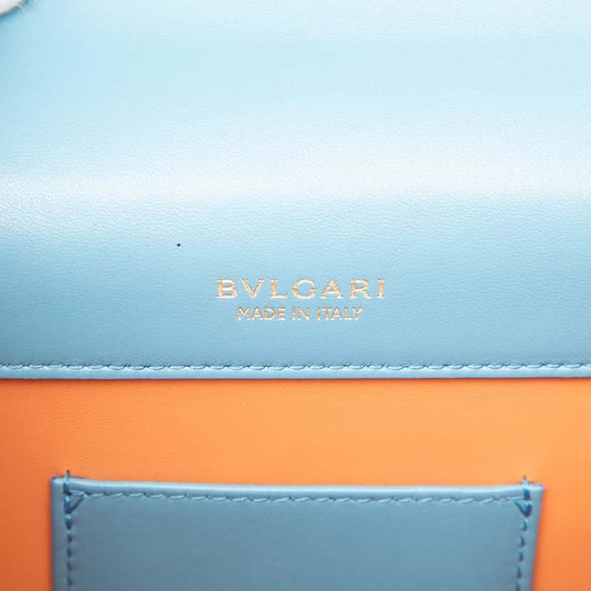 Bvlgari Leather Serpenti Forever Maxi Chain Top Handle Bag Blue Leather Very good condition - Box View