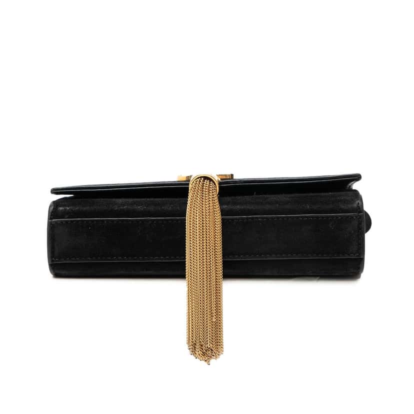 Saint Laurent Small Suede Monogram Kate Tassel Crossbody Black Leather Very good condition - Inside View