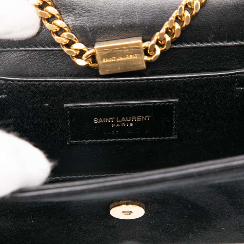 Saint Laurent Small Suede Monogram Kate Tassel Crossbody Black Leather Very good condition - Box View
