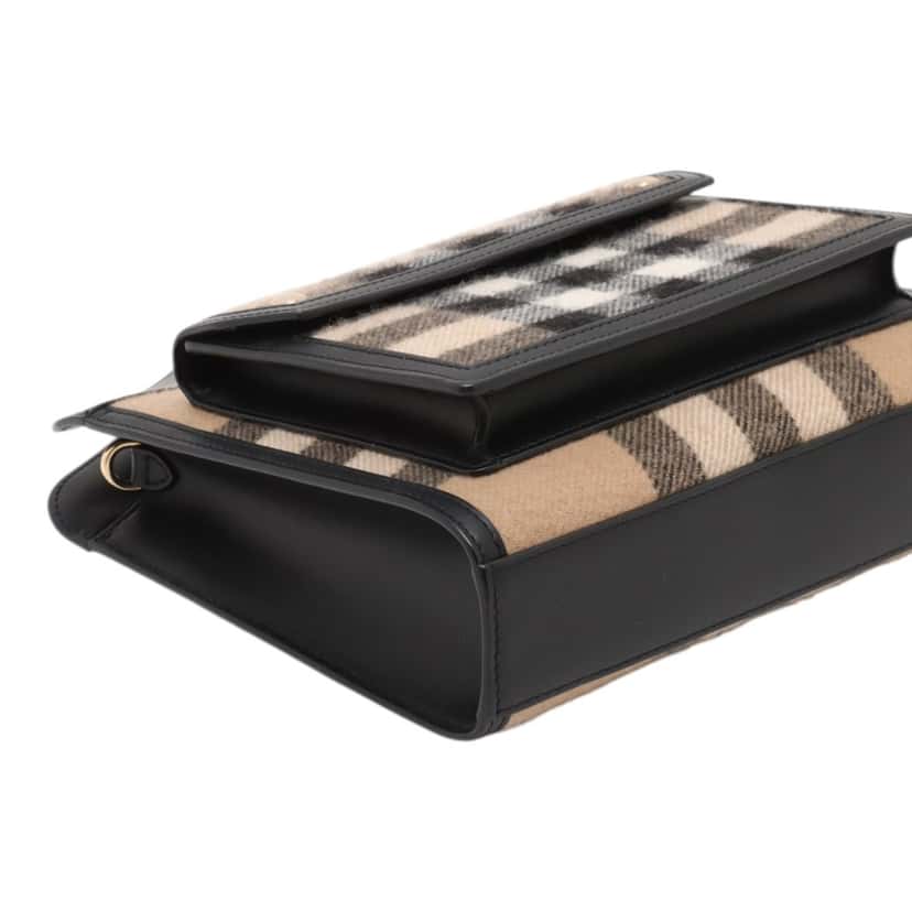 Burberry Mini Exploded Check Wool Pocket Satchel Brown Very good condition - Inside View