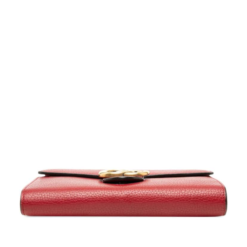 Gucci GG Marmont Leather Wallet on Chain Red Leather Very good condition - Inside View