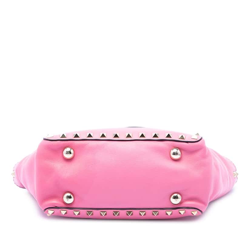 Valentino Mini Leather Rockstud Trapeze Satchel Pink Leather Very good condition - Inside View