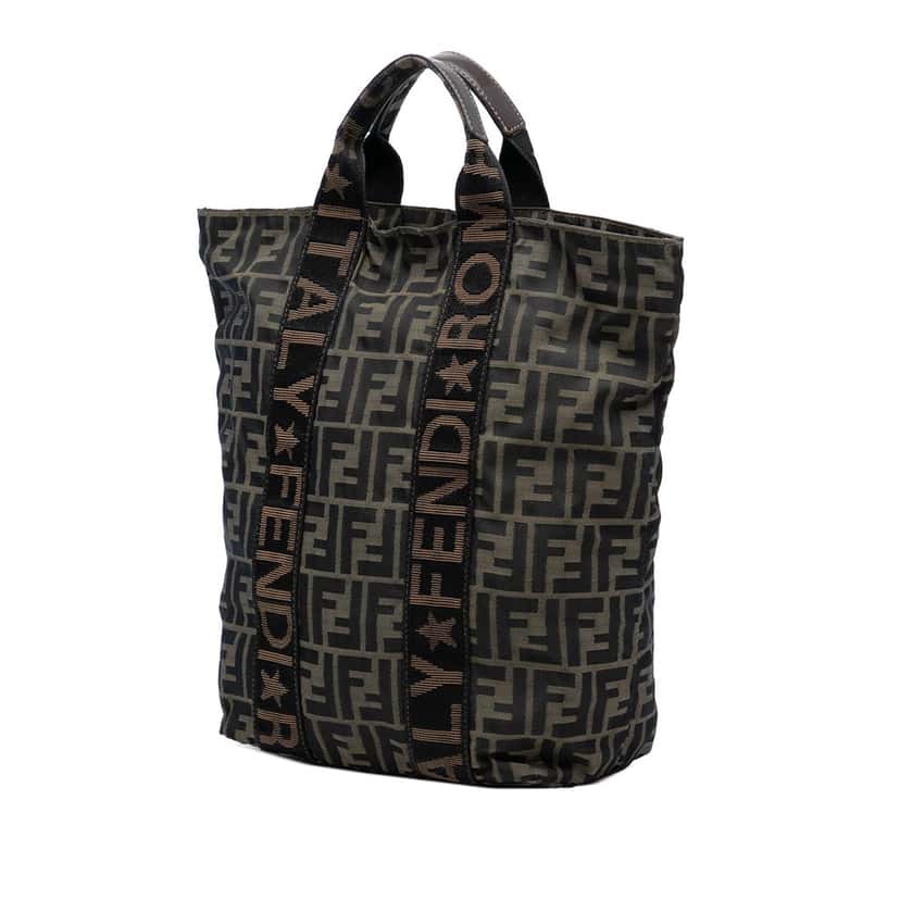Fendi Zucca Canvas Roma 1925 Shopping Tote Brown Very good condition - Back View