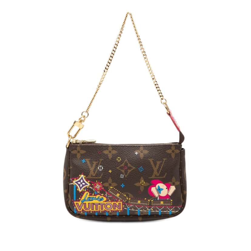 Louis Vuitton Monogram Vivienne Christmas Roller Coaster Mini Pochette Accessoires Brown Very good condition - Front View