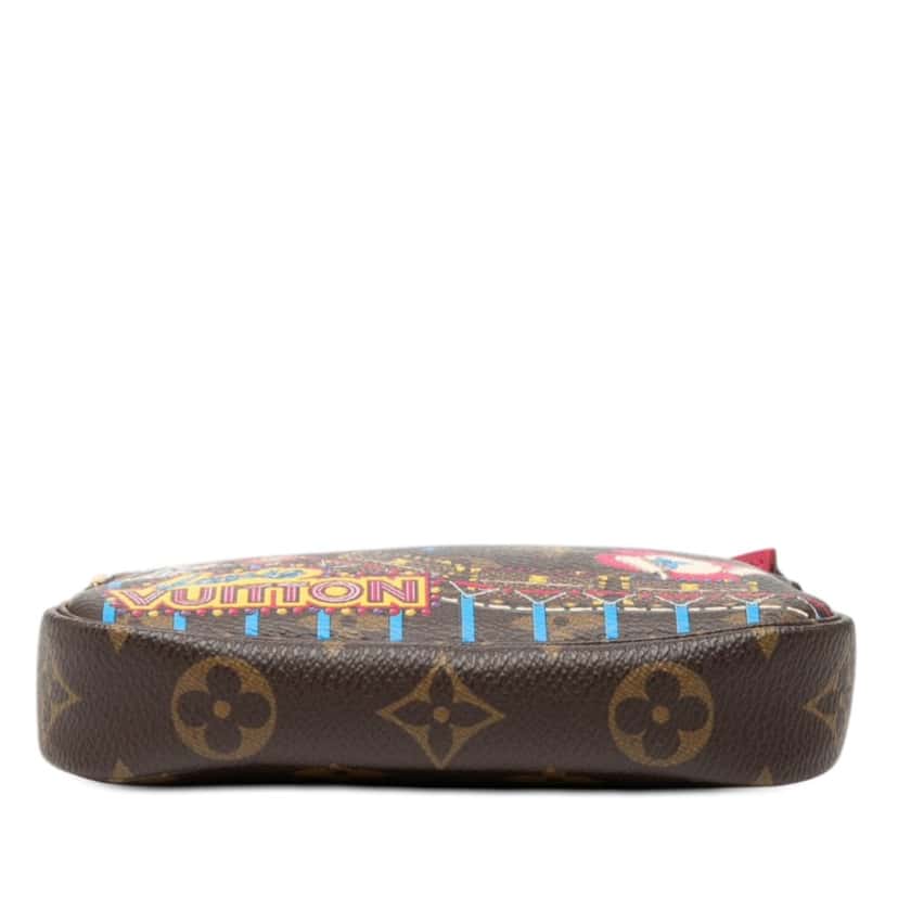 Louis Vuitton Monogram Vivienne Christmas Roller Coaster Mini Pochette Accessoires Brown Very good condition - Inside View