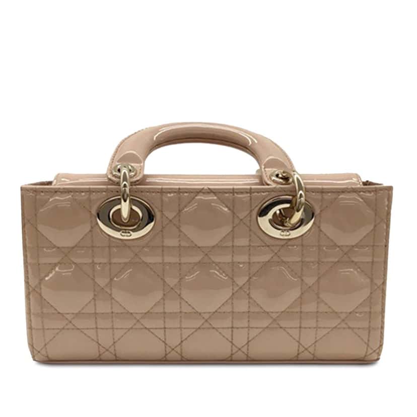 Dior Small Patent Cannage Lady D-Joy Beige Leather Very good condition - Inside View