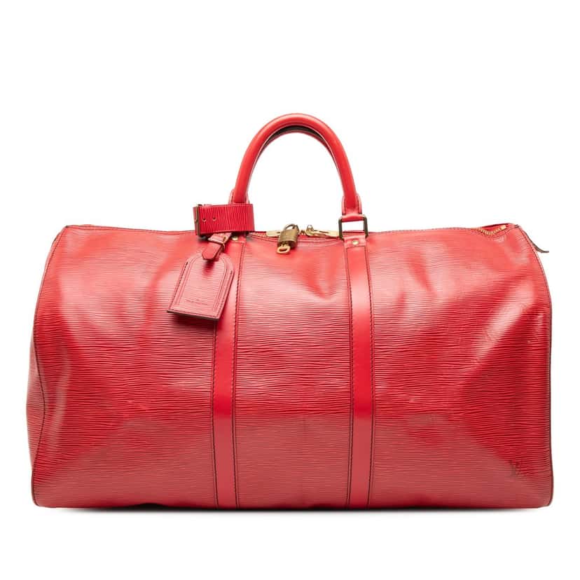 Louis Vuitton Epi Keepall 50 Red Leather Good condition - Front View