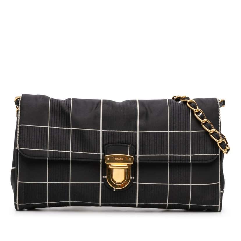 Prada Tessuto Chain Crossbody Black Very good condition - Front View