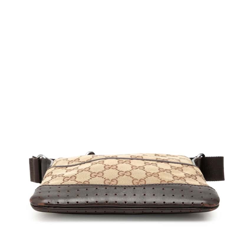 Gucci Small GG Canvas Perforated Crossbody Beige Very good condition - Inside View