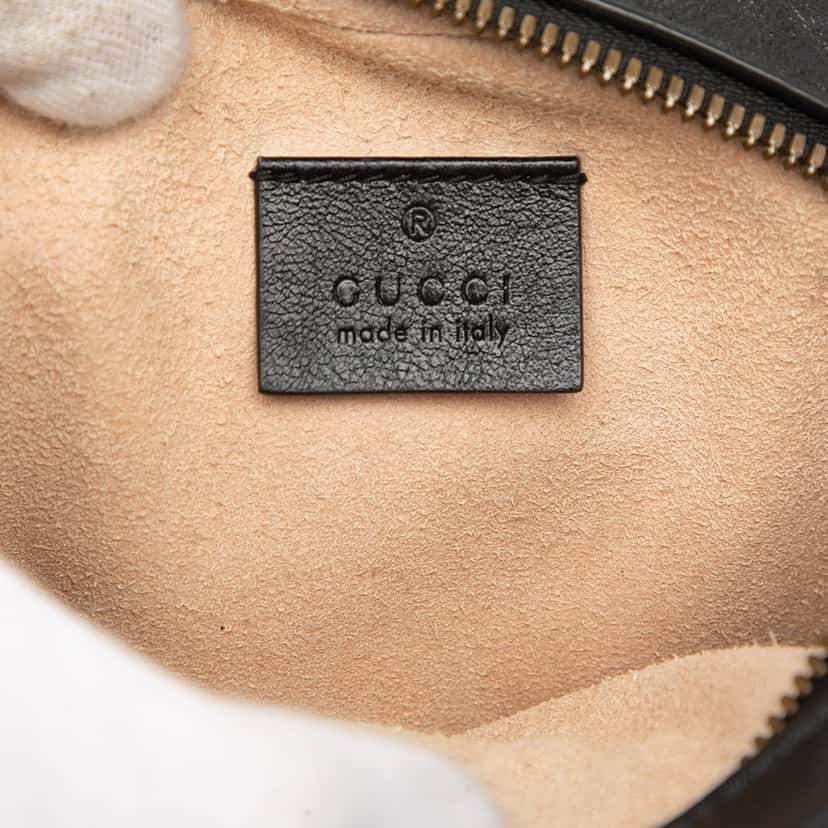 Gucci Mini GG Marmont Matelasse Leather Round Crossbody Black Leather Very good condition - Box View