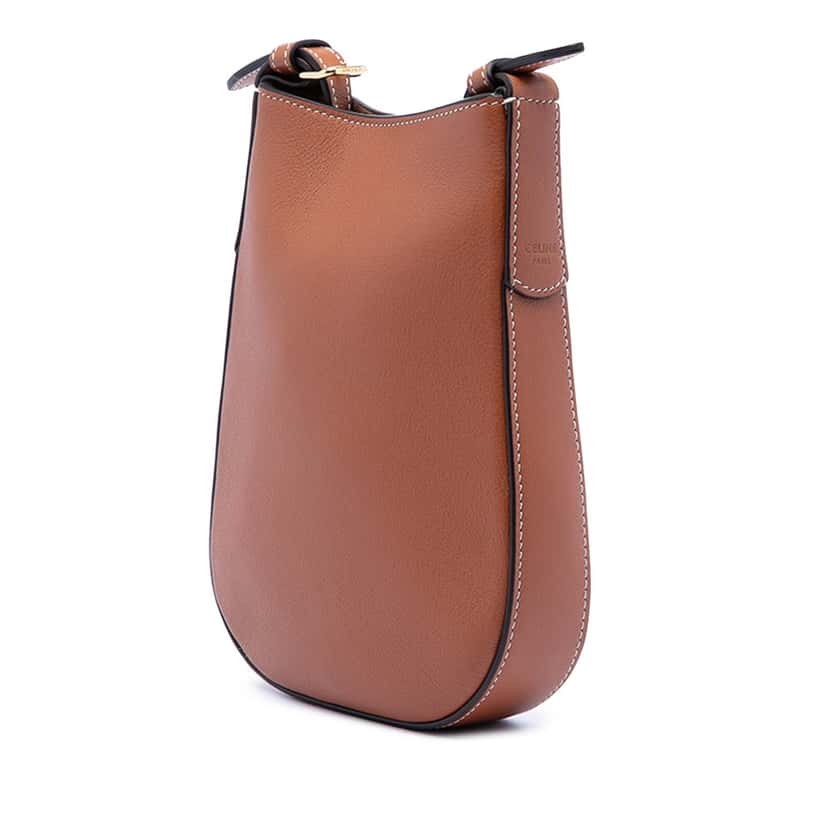 Celine Supple Calfskin Heloise Phone Pouch Brown Leather Very good condition - Back View
