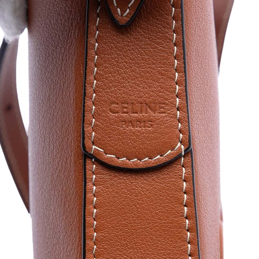 Celine Supple Calfskin Heloise Phone Pouch Brown Leather Very good condition - Box View