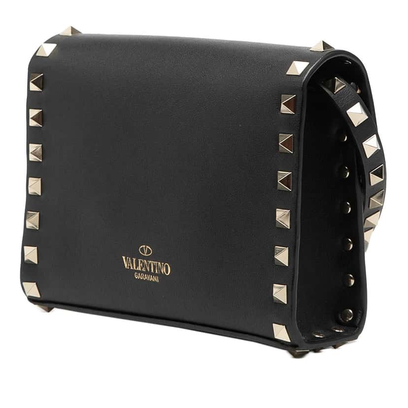 Valentino Mini Leather Rockstud Crossbody Black Leather Very good condition - Back View