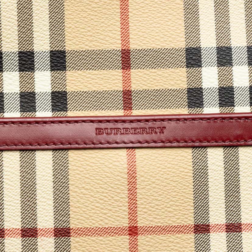 Burberry Haymarket Check Coated Canvas Tote Beige Very good condition - Box View