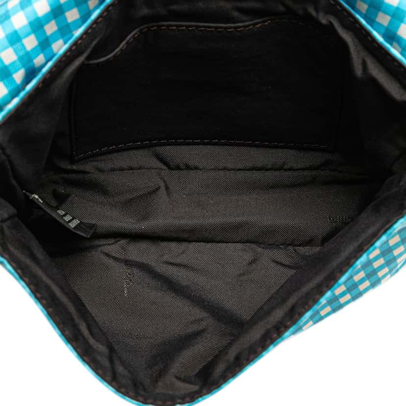 Fendi Joshua Vides Mini Nylon Convertible Baguette Satchel Blue Very good condition - Model View
