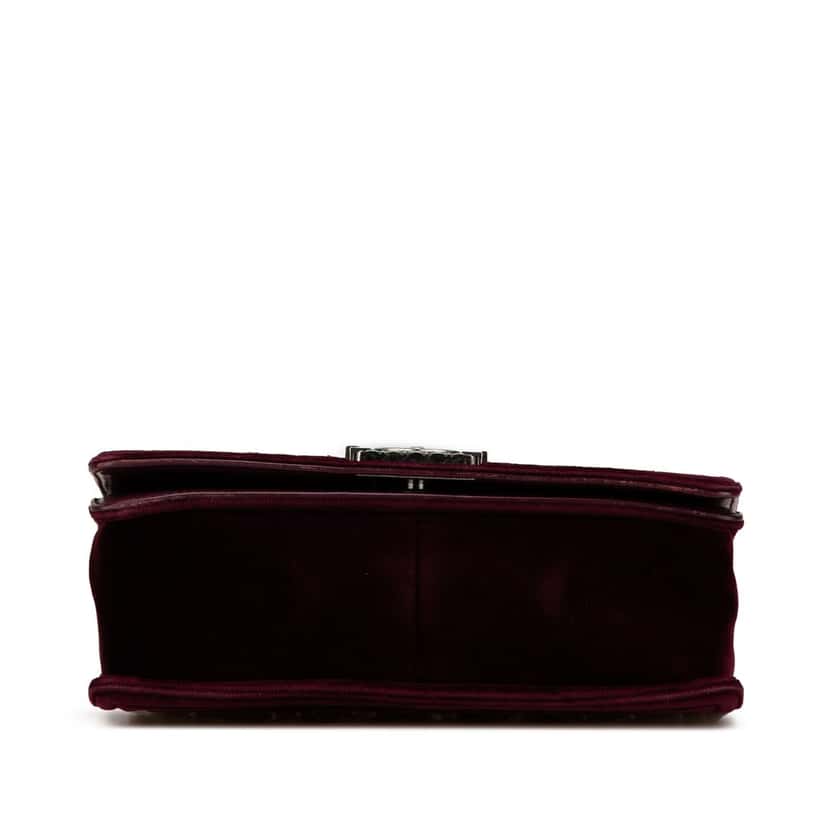 Chanel Old Medium Velvet and Tweed Boy Flap Red Very good condition - Inside View