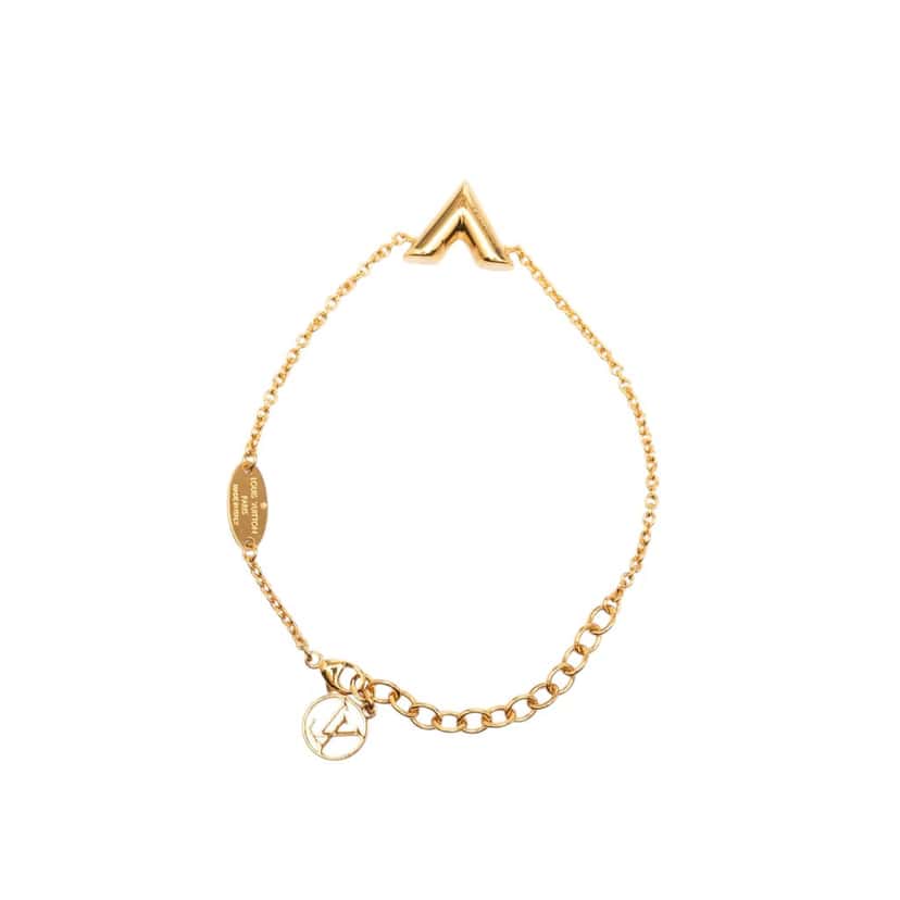 Louis Vuitton Gold Plated Essential V Bracelet Gold Metal Very good condition - Inside View