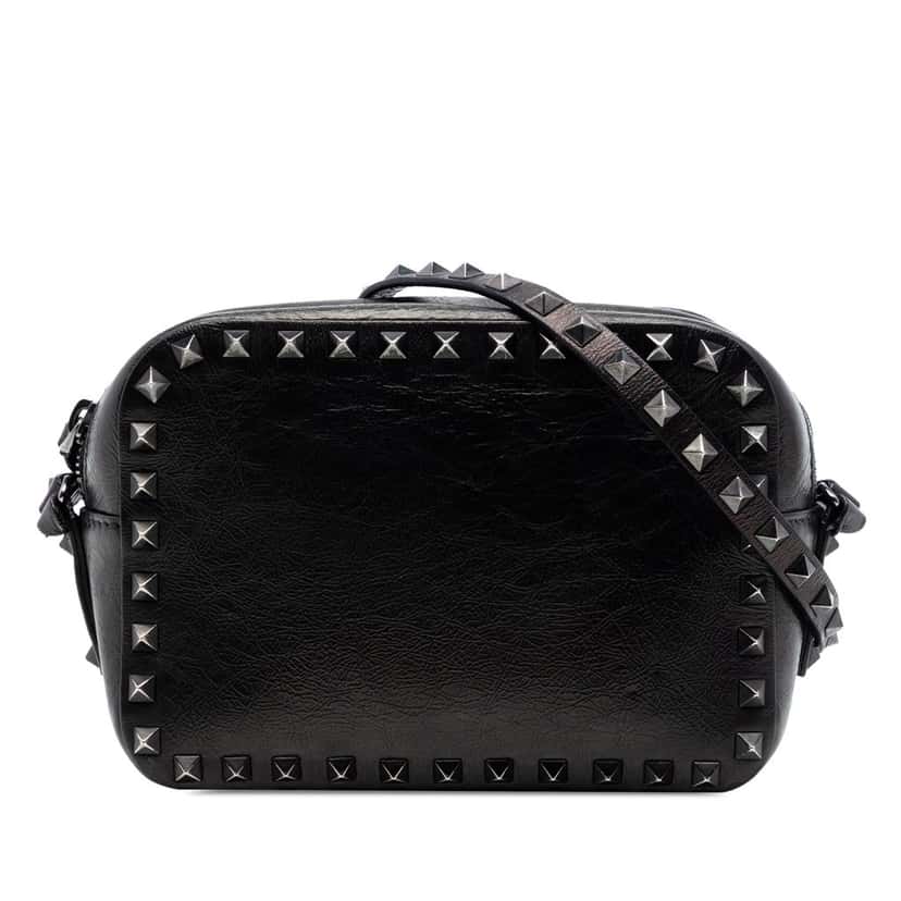 Valentino Leather Rockstud Camera Bag Black Leather Very good condition - Front View
