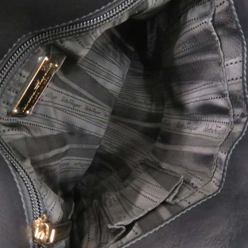 Ferragamo Leather Gancini Crossbody Black Leather Very good condition - Model View