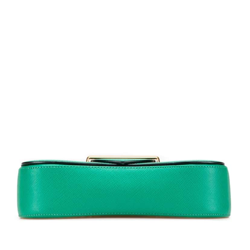 Prada Saffiano Sidonie Crossbody Green Leather Very good condition - Inside View