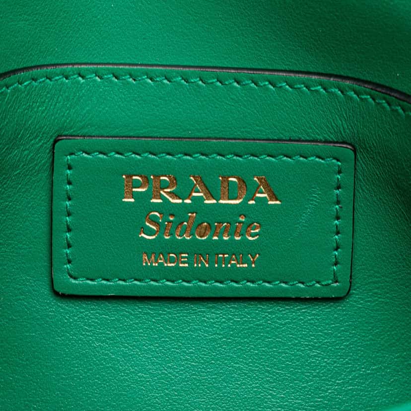 Prada Saffiano Sidonie Crossbody Green Leather Very good condition - Box View