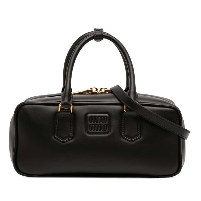 Miu Miu Leather Arcadie Satchel Black Leather Very good condition - Front View