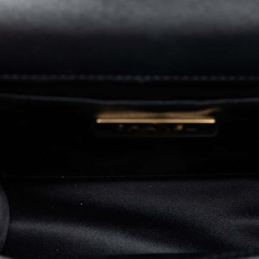 Chanel Mini Square Calfskin Coco Embossed Flap Black Leather Very good condition - Model View