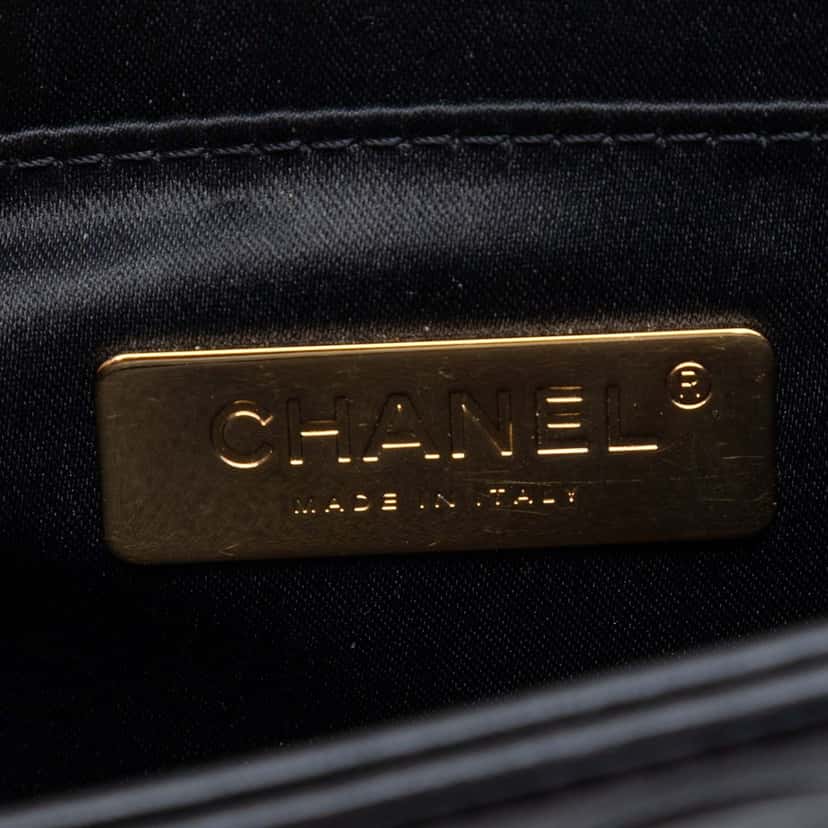 Chanel Mini Square Calfskin Coco Embossed Flap Black Leather Very good condition - Box View