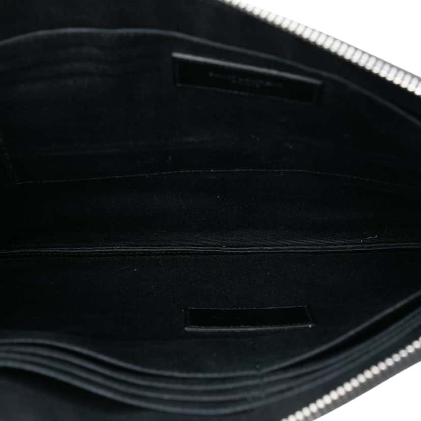 Saint Laurent Leather Star Rider Tablet Pouch Black Leather Very good condition - Model View