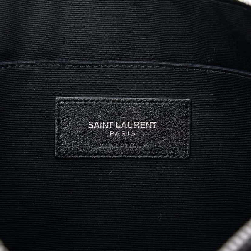 Saint Laurent Leather Star Rider Tablet Pouch Black Leather Very good condition - Box View