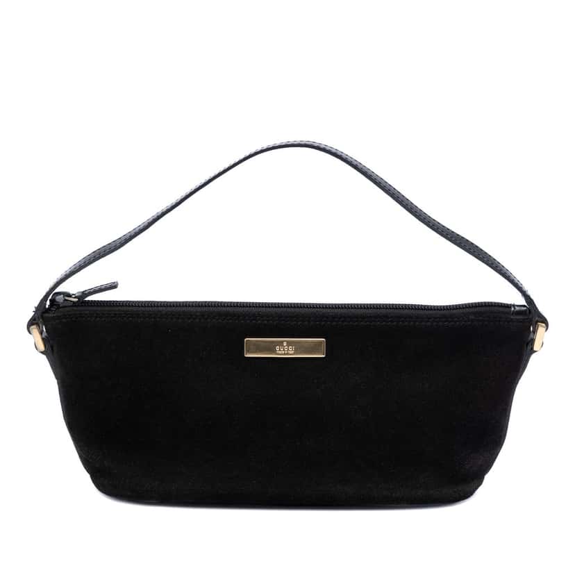 Gucci Suede Boat Black Leather Very good condition - Front View