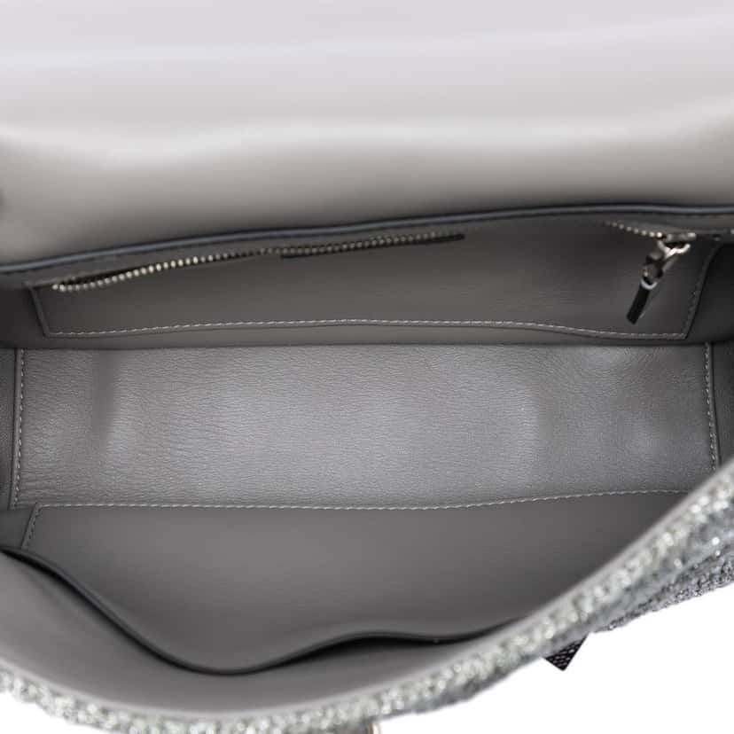 Valentino Large Metallic Knit Roman Stud Satchel Silver Very good condition - Model View