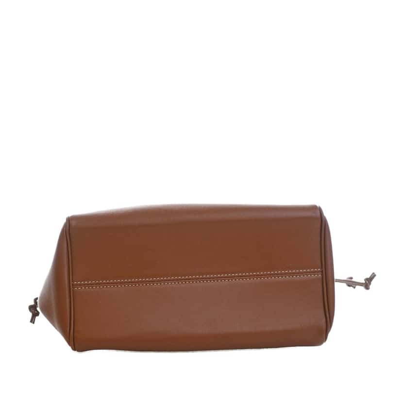 Celine Small Calfskin Cuir Triomphe Cabas Drawstring Satchel Brown Leather Very good condition - Box View