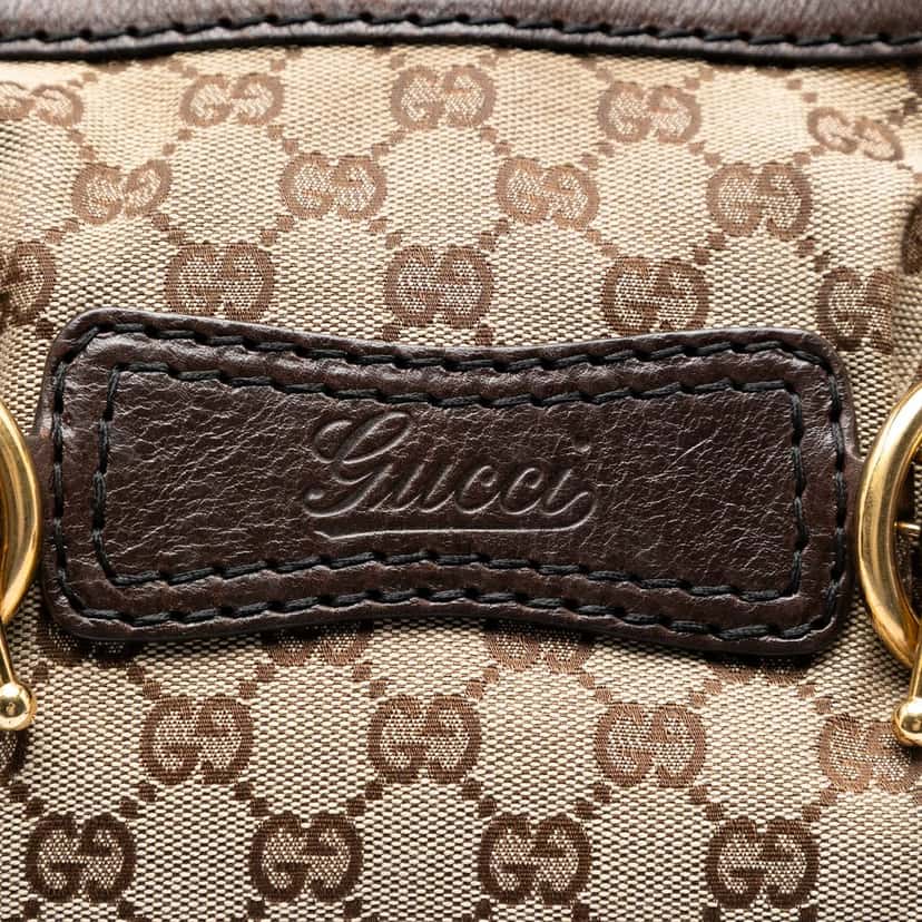 Gucci GG Canvas Jockey Shoulder Bag Beige Very good condition - Box View