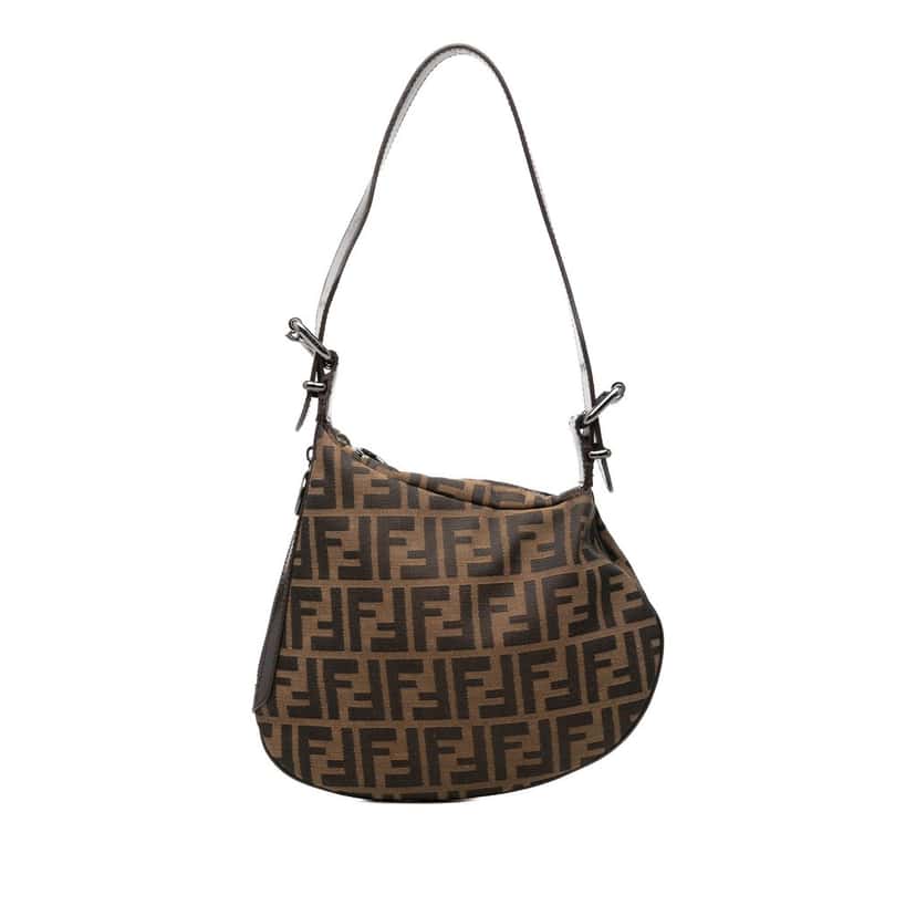 Fendi Zucca Canvas Oyster Hobo Brown Very good condition - Front View