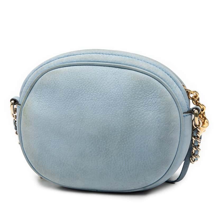 Gucci Mini Nubuck Soho Chain Crossbody Blue Leather Very good condition - Back View