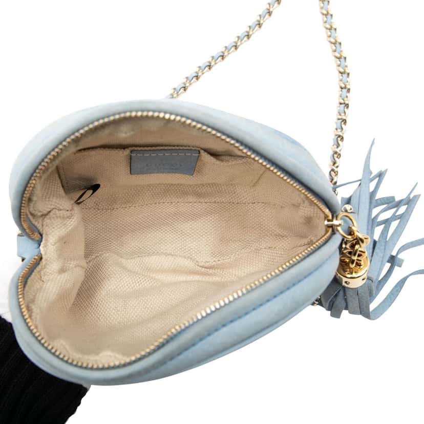 Gucci Mini Nubuck Soho Chain Crossbody Blue Leather Very good condition - Model View