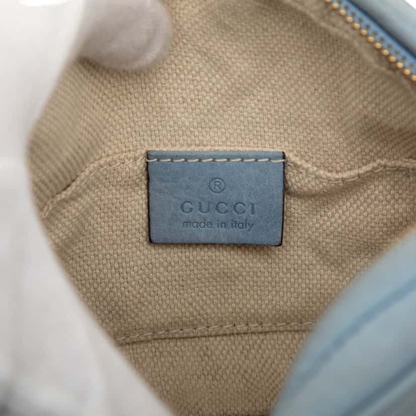 Gucci Mini Nubuck Soho Chain Crossbody Blue Leather Very good condition - Box View