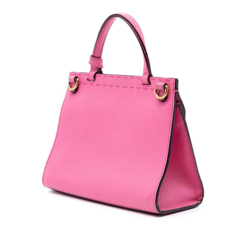 Gucci Small GG Marmont Leather Top Handle Satchel Pink Leather Very good condition - Back View