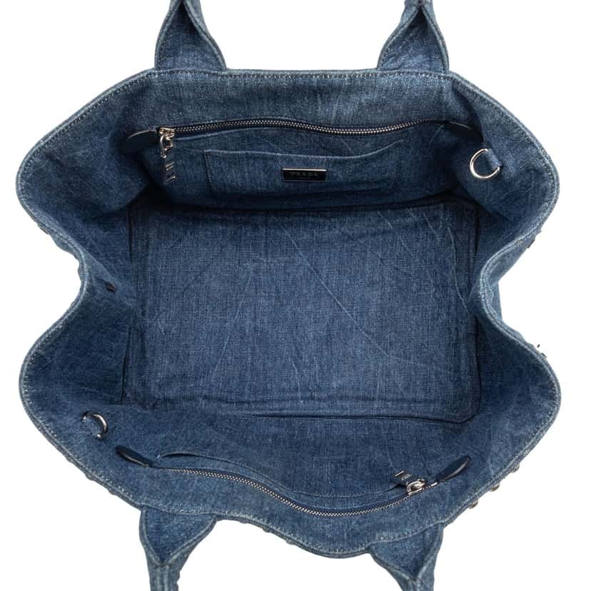 Prada Denim Canapa Bijoux Satchel Blue Very good condition - Model View
